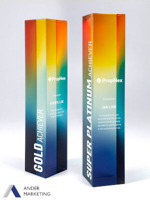 Acrylic Trophy Award - A-29C Ander Marketing Singapore