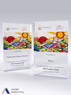 Acrylic Trophy Award - A-69 Ander Marketing Singapore