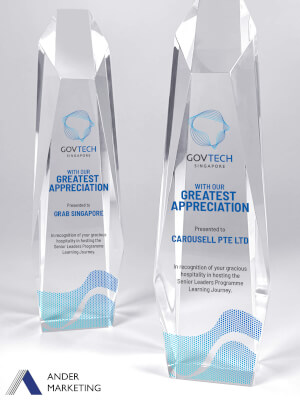 Crystal Trophy Award - CA-318 Ander Marketing Singapore
