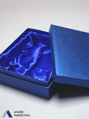 Blue box with satin - Ander Marketing Singapore