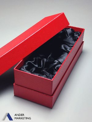 Red box with satin - Ander Marketing Singapore