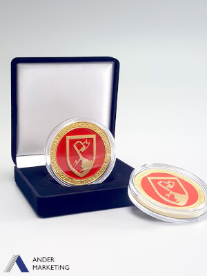 Custom medallion coin with velvet box - YTC-3454 Ander Marketing Singapore
